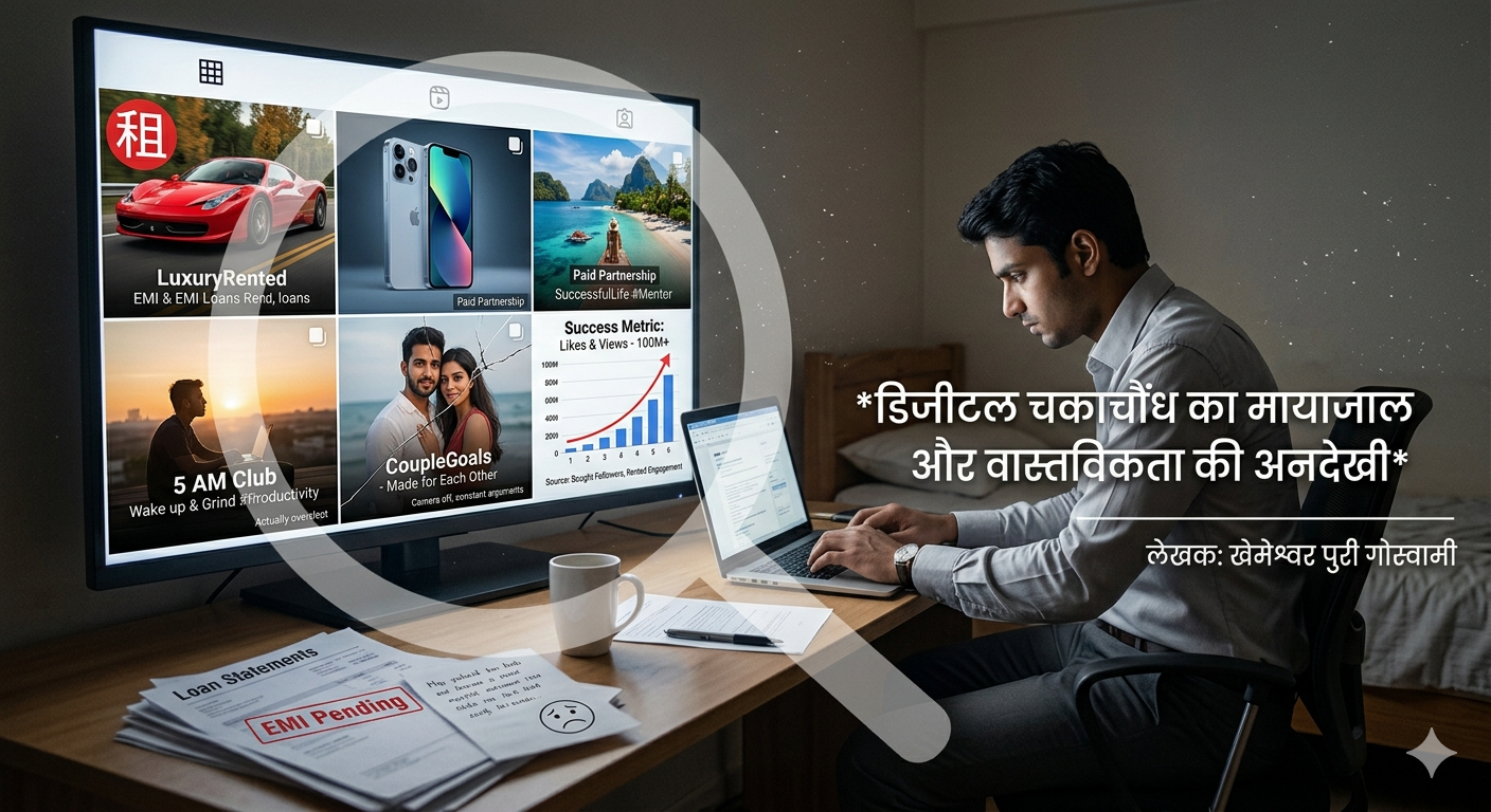 डिजिटल चकाचौंध का मायाजाल और वास्तविकता की अनदेखी डिजिटल चकाचौंध का मायाजाल और वास्तविकता की अनदेखी